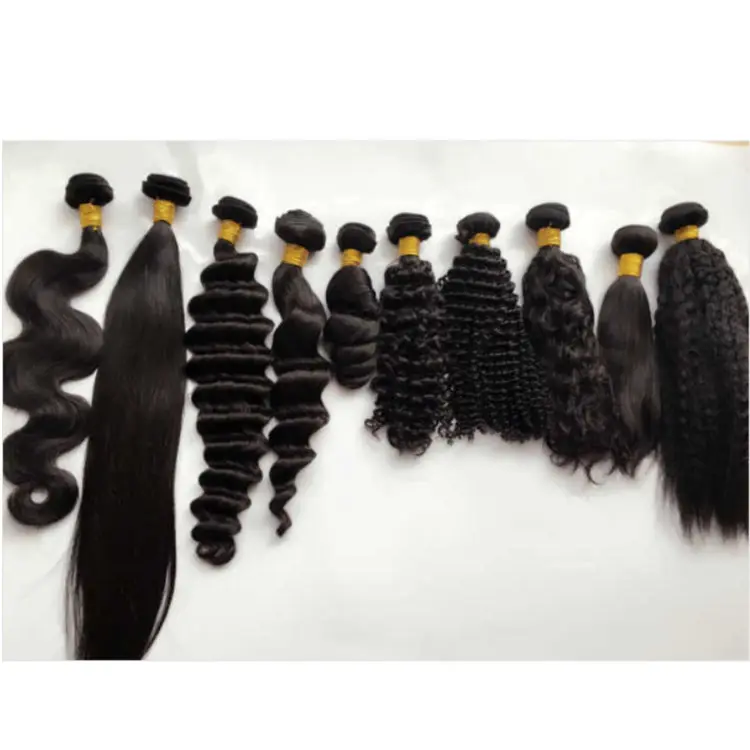 Pacotes de cabelo humano encaracolado virgem cor 1B, extensões de cabelo indiano cru cutícula alinhada cabelo virgem da Índia para preços de fábrica