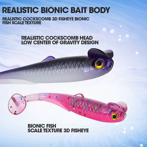 Nouvelle Offre 2026 : Leurre Souple Bionique en Forme de Peigne de Poulet (6cm, 1.3g) avec Queue en T pour la Pêche au Bar et <span class=keywords><strong>à</strong></span> la <span class=keywords><strong>Perche</strong></span> - Vente en Gros - Product Image 5