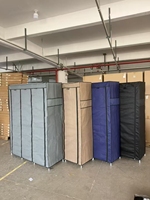 Armoire de rangement pliable portable en tissu non tissé, armoire de rangement imperméable et anti-poussière, meuble de rangement portable en tissu