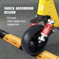 Patinete Eléctrico para Niños, Motor sin Escobillas de 130 W, Suspensión Completa, Impermeable, Dos Ruedas, Plegable, Luces de Colores Ajustables