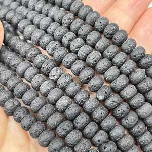 Perles de pierres <span class=keywords><strong>semi</strong></span>-précieuses rondes lisses Volcanics 5x8MM, disques intercalaires pour la fabrication de bijoux, environ 380MM - Product Image 6