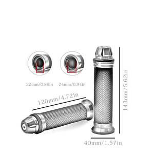 Puños de Manillar Universales de 7/8'' (22mm) con Acabado Azul para Motocicletas Honda, Yamaha, Suzuki, Kawasaki, Cafe Racer, Estilo Clásico y Cuatrimotos - Product Image 2