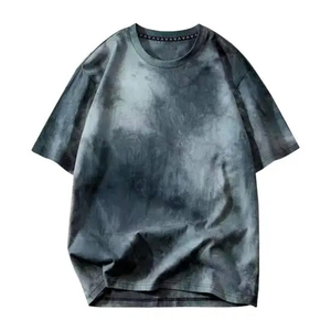 T-shirt Tie Dye a maniche corte da uomo di alta qualità retrò allentata taglia giovanile 100% cotone traspirante - Product Image 5