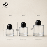 Flacon pulvérisateur de parfum rond en verre 30ml 50ml 100ml, flacon de parfum vide transparent, emballage personnalisé, vente en gros