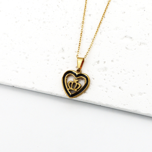 Custom LOVE Heart Shaped Pendant Necklace 18k Gold Women <strong>Jewelry</strong> Colorful Enamel Pendant Designs <strong>Stainless</strong> <strong>Steel</strong> Necklace - Product Image 6