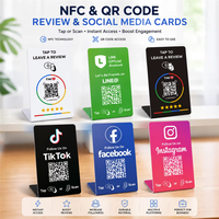 Carte de membre d'hôtel Google NFC 13,56 MHz pour paiement, programmable, avec code QR, étanche, puce NTAG215, pour réseaux sociaux commerciaux