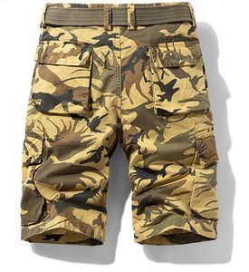 Pantalones cortos <span class=keywords><strong>Cargo</strong></span> de camuflaje informales de moda para hombre, ropa holgada de algodón con múltiples bolsillos para exteriores con parches, patrón tejido de talla grande - Product Image 5