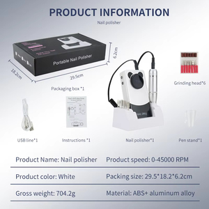 Lima Eléctrica Portátil para Uñas, Máquina <span class=keywords><strong>Profesional</strong></span> para Remover Uñas, Motor sin Escobillas de 45,000 RPM, Funciona con Batería de Plástico, V9 - Product Image 6