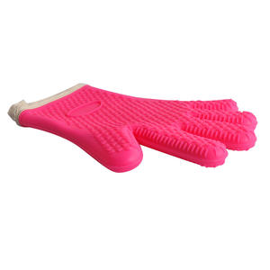 قفازات سيليكون صغيرة بخمسة أصابع من القطن بألوان مخصصة للشواء والفرن ومقاومة للحرارة - Product Image 3