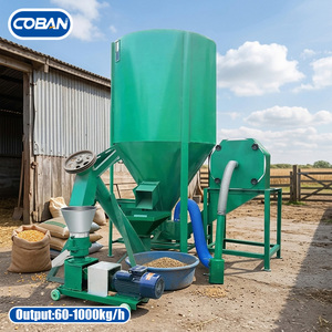 Miscelatore e <span class=keywords><strong>Pellettatrice</strong></span> Combinata per Mangimi 60-1000kg/h - Linea Completa per Mangimi Animali: Pulcini, Polli da Carne, Galline Ovaiole, Bovini, Ovini - Product Image 1