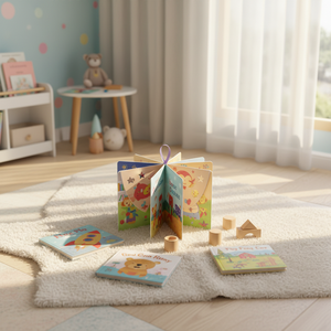 Livre d'histoires pour le bain à 360 degrés avec logo personnalisé, jouet carrousel, apprentissage précoce et racontage d'histoires, fermeture Velcro, 0M+ - Product Image 3