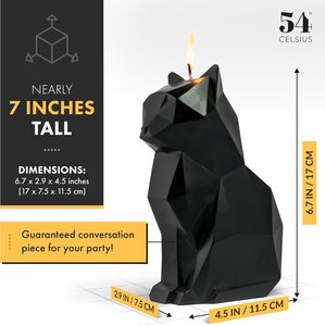Candela a Forma di Gatto Pyropet <span class=keywords><strong>Kisa</strong></span>, Scheletro Nero, Durata 20-25 Ore, Scultura Geometrica Spaventosa e Carina, Decorazione Natalizia, Regalo per Amanti dei Gatti - Product Image 5