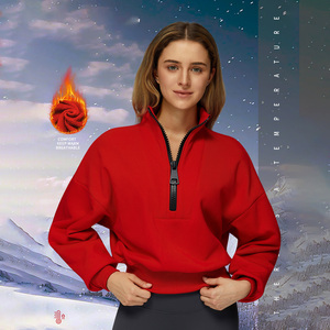 Giacche in Pile di Cotone Invernali LuYu <span class=keywords><strong>con</strong></span> Logo Personalizzato, Giacche da Donna <span class=keywords><strong>con</strong></span> Mezza Zip, Felpe da Corsa - Product Image 1