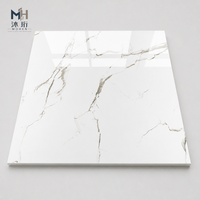 Carreaux de céramique pleine masse 600x600mm, aspect marbre blanc, gris, taupe, poli, pour murs et sols de bureaux et centres commerciaux
