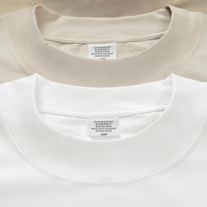 T-shirt col rond uni à manches courtes pour homme, 100% coton peigné personnalisé, couture à l'envers - Product Image 3