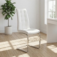 Chaises de salle à manger imperméables de style simple en forme de Z avec pieds en métal et revêtement en PU pour la maison, le bureau, l'hôtel, la villa