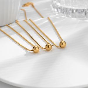 Trends 2025 Modern Unique Waterproof Anti Tarnish 316l Stainless Steel 18k <b>Real</b> Gold Orb <b>Necklace</b> for Women - Product Image 1