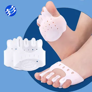 Gel pelindung jari kaki silikon, korektor Bunion dengan bantalan kaki depan