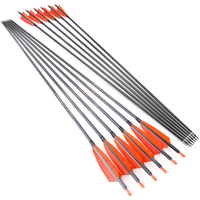 Flèches mixtes en carbone, 12-35 pouces, flèches pour la chasse, colonne vertébrale 400, combinée arc-en-ciel, pratique et tir à l'extérieur