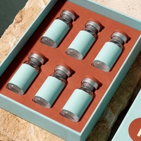 Boîte rigide personnalisée avec couvercle et base verts pour flacons de peptides, 6 flacons, soins personnels, carton gris, impression offset