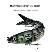 Leurre dur multi-sections, imitation de poisson, 13,5 cm, 18 g, en plastique imprimé en 3D, long, huit sections avec hameçons