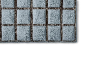 Tapis carré marocain élégant et moderne en laine jacquard nouée à la main, de luxe, écologique, imperméable, à motif géométrique, à poils moyens - Product Image 5