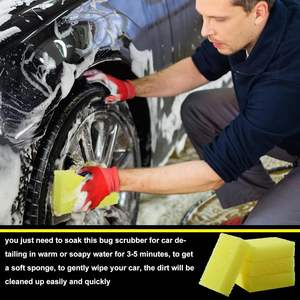 Éponge anti-insectes et goudron pour voitures détaillant route tuer épurateur d'insectes grande taille jaune dissolvant d'insectes éponge de lavage de voiture - Product Image 6