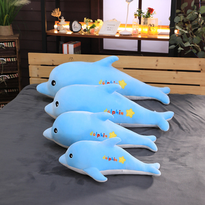Oreiller en <span class=keywords><strong>peluche</strong></span> en forme de <span class=keywords><strong>dauphin</strong></span> géant bleu dodu, nouvelle arrivée, vente en gros et au détail, jouet en <span class=keywords><strong>peluche</strong></span> de haute qualité, adorable animal marin - Product Image 2