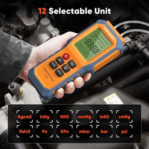Manomètre numérique portable double port pour la détection de gaz naturel dans les conduites et la ventilation (CVC) - Product Image 3