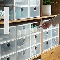 Boîte à chaussures en plastique empilable visible transparente pour la maison