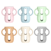 Soporte para Biberón de Silicona de Grado Alimenticio, Libre de BPA, Forma de Pirámide, con Asas de Fácil Agarre, Flujo Medio, para Biberones de 240 ml