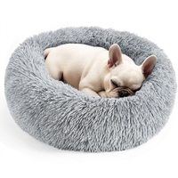 Coussin pour animaux de compagnie en peluche shaggy, ovale, pour chien et chat, 70 x 70 cm, fauteuil en fausse fourrure pour toutes les saisons