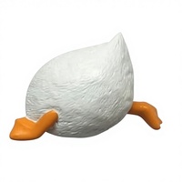 Aimant de réfrigérateur en résine blanche en forme de bec de canard, figurine animale miniature mignonne pour la maison, la cuisine, le bureau, les casiers