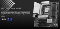 MSI PRO B860M-A WIFI6E MSI Motherboard M-ATX 4x DDR5 256GB ThunderBolt4 DP 5G LAN WIFI7 LGA 1851 CPU 285K PCIe5.0 für Gaming-PCs
