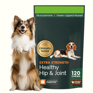 Suplemento para la Reparación de Articulaciones en Perros, Clínicamente Probado, Extra Fuerte, para Caderas y Articulaciones Saludables, Masticables Suaves con Mejillón de Labio Verde, 120 Unidades, Sabor a Pollo - Product Image 6
