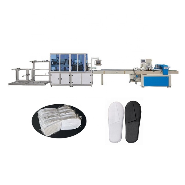 High Speed Full-Automatic Ultrasonic Disposable Slipper Making Cutting Machine Nonwoven Shoe Hotel Slippers Making Machine