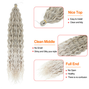 Nhiệt Độ Cao Sợi Sóng Nước 22 "30" Tổng Hợp Ombre Tóc Vàng Châu Phi Curl Sâu Sóng <span class=keywords><strong>Twist</strong></span> Crochet Bện Phần Mở Rộng Tóc - Product Image 5