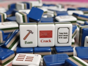 Jeu de Mahjong en Acrylique 160 Tuiles Bleu Ardoise, avec Pièces de Mahjong à Points, Livre de Référence, pour Collectionneurs de Films, Jeu Intélectuel et Social - Product Image 1