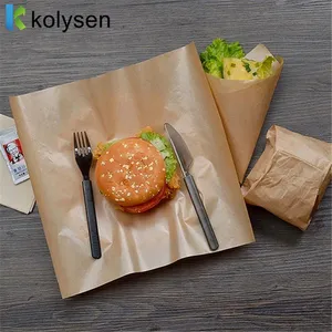 Toptan sandviç Burger Wax Wrap kağıt özel Logo yağlı gıda sınıfı ambalaj kağıdı