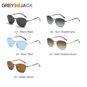 เกรย์แจ็คแว่นกันแดดโลหะสำหรับทุกเพศกรอบสีดำเลนส์ TAC ป้องกันรังสียูวี 400 ประเภท 3 ที่บังแดด G040 - Product Image 5