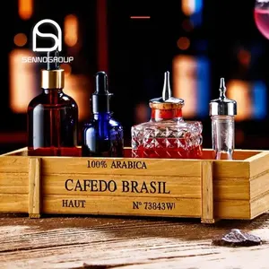 Bar Zubehör Holz Arbeits platte Kaffee halter Coffee Bar Organizer mit Zeichen