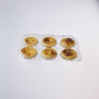 Boîte d'emballage personnalisée en PET transparent jetable pour tartelettes, desserts, pâtisseries, gâteaux, pains, avec 2/4/6/9 trous