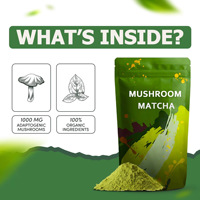 Complément alimentaire en poudre à base de champignons et de matcha pour le soutien immunitaire et l'énergie, infusé aux herbes, avec 180 portions pour les boissons, pour tous