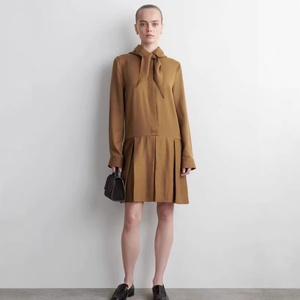 Vintage Women's Elegant Straight <strong>Type</strong> Low-Waist Mini <strong>Dress</strong> Fashion <strong>Dresses</strong> Club Purple Brown Anti-Wrinkle Cotton Blend Spring - Product Image 1