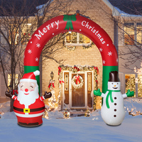 Vente chaude En Plein Air De Noël Père Noël Arc Gonflable Détachable Allumer Noël Bonhomme De Neige Arc Poupée Gonflable
