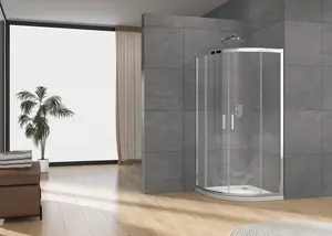 Exceed 2024 Classic Customized Curves Double Sliding Quadrant Shower Enclosure With Easy Clean Glass