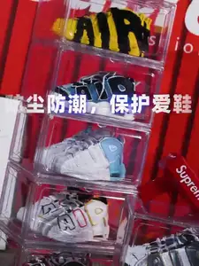KOTAK SEPATU Magnetik, Wadah Penyimpan Plastik Transparan dengan Tutup Bening, Kotak Sepatu