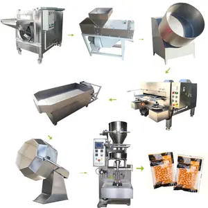 Linea di prodotti di rivestimento macchina per la produzione di arachidi a pelle di pesce con forno a battente per dadi