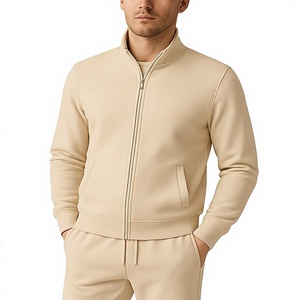 Conjunto Deportivo para Hombre, Color Beige, Chaqueta y Pantalones Deportivos de Primera Calidad, Ropa Deportiva Informal, Cómoda, Ajustada, Estilo Activo - Product Image 1
