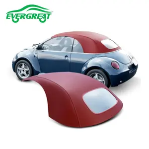 Good quality factory directly for VW Beetle 2003-2010 Convertible Top in Burgundy Stayfast with Glass Window
